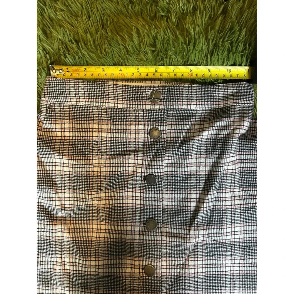 Hollister Skirt Women S Pink Black Ultra High-Rise Plaid Mini Button-Front Y2K - Picture 4 of 8